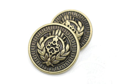 Silver Metal Shank Buttons - 12 Pcs - 3 Size Options - Luxury Floral Rome Round Wave Metal Shank Buttons for Men Women Blazer Coat Uniform Shirt Suit and Jacket Sewing Craft DIY N9603