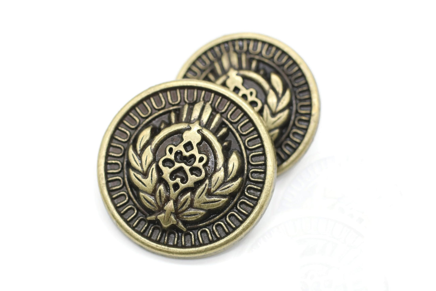 Gold Metal Shank Buttons - 12 Pcs - 3 Size Options - Luxury Floral Rome Round Wave Gold Metal Shank Buttons for Men Women Blazer Coat Uniform Shirt Suit and Jacket Sewing Craft DIY N20801