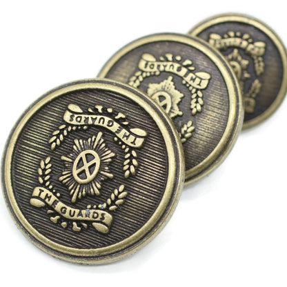 Silver Metal Shank Buttons - 12 Pcs - 3 Size Options - The Guards of Kingdom Round Metal Shank Buttons for Men Women Blazer Coat Uniform Shirt Suit and Jacket Sewing Craft DIY N6002