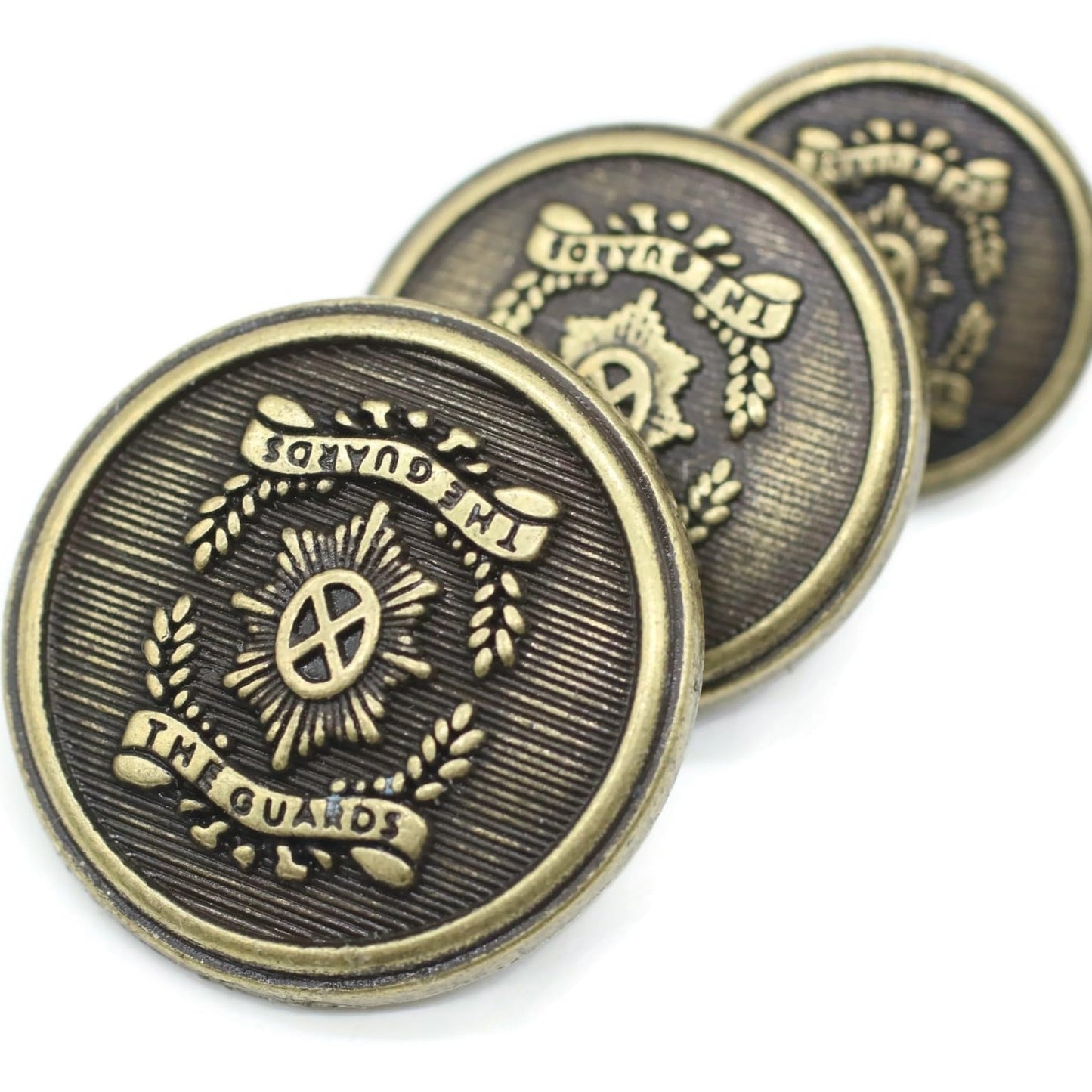 Silver Metal Shank Buttons - 12 Pcs - 3 Size Options - The Guards of Kingdom Round Metal Shank Buttons for Men Women Blazer Coat Uniform Shirt Suit and Jacket Sewing Craft DIY N6002