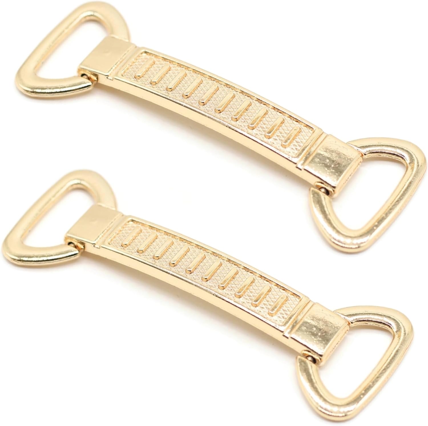 Metal Shoe Buckle - 2.8 Inch (72mm) - 2 Pcs - Gold Metal Shoe Buckle Shoelace Clips Metal Hinged Equestrian Buckles For Craft & Sewing Project BG2202