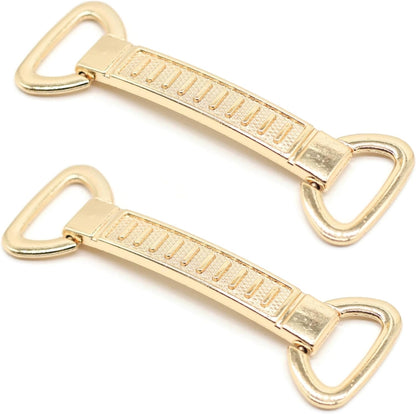 Metal Shoe Buckle - 2.8 Inch (72mm) - 2 Pcs - Gold Metal Shoe Buckle Shoelace Clips Metal Hinged Equestrian Buckles For Craft & Sewing Project BG2202