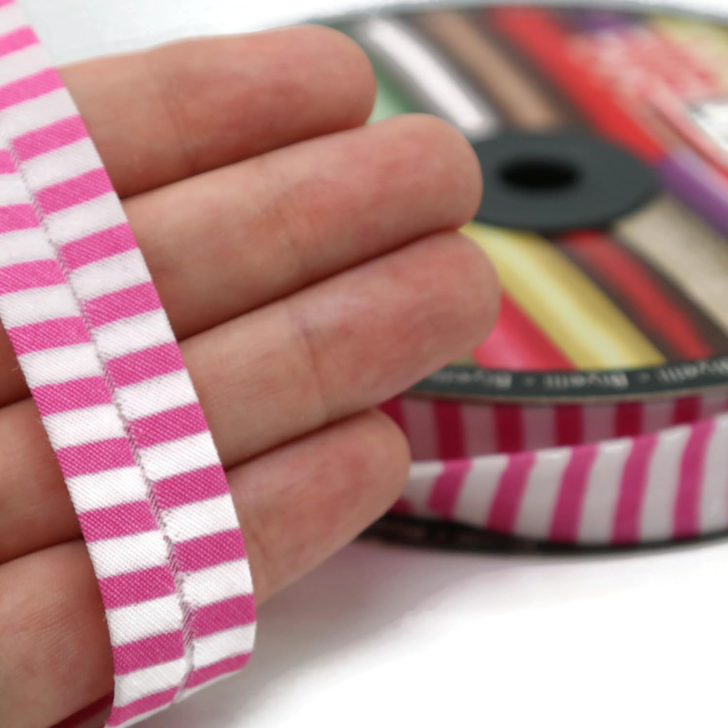Cotton Fold Bias Binding Tape - 3/4 Inches (20mm) Wide - 27 Yards - Plaid Single Fold Cotton Fold Bias Binding Tape for Sewing Clothing DIY Pink F2