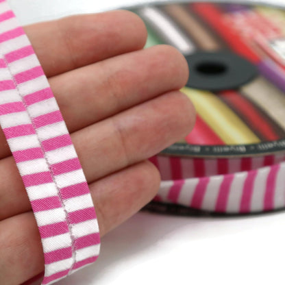 Cotton Fold Bias Binding Tape - 3/4 Inches (20mm) Wide - 27 Yards - Plaid Single Fold Cotton Fold Bias Binding Tape for Sewing Clothing DIY Pink F2