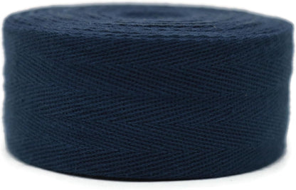 2" & 1.5" & 1.18'' & 1" Cotton Twill Tape - 10 Yards - 50+ Colors -%100 Natural Cotton 1 Inch 1.5 Inch 2 Inch Herringbone Bias Binding Cotton Tape Trim for Sewing Wrapping Craft DIY 10435 (Dark Blue)…