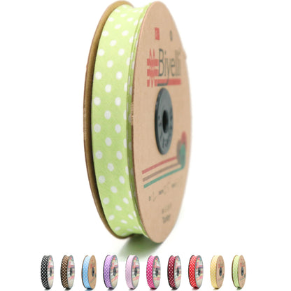Cotton Fold Bias Binding Tape - 3/4 Inches (20mm) Wide - 27 Yards - Polka Dots Single Fold Cotton Fold Bias Binding Tape for Sewing Clothing DIY Fuchsia A21