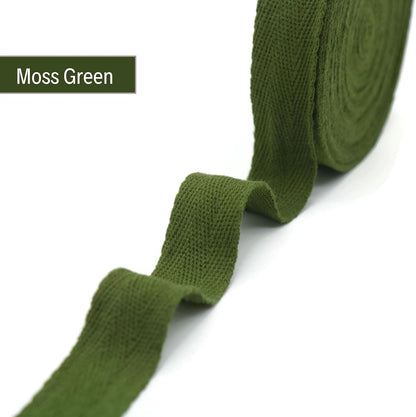 1" & 1.18" & 1.5'' & 2" Cotton Twill Tape - 10 Yards - 50+ Colors -%100 Natural Cotton 1 Inch 1.5 Inch 2 Inch Herringbone Bias Binding Cotton Tape Trim for Sewing Wrapping Craft DIY 10322 (MossGreen)…