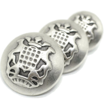 Bronze Metal Shank Buttons - 12 Pcs - 3 Size Options - Crown Floral Round Metal Shank Buttons for Men Women Blazer Coat Uniform Shirt Suit and Jacket Sewing Craft DIY N17003