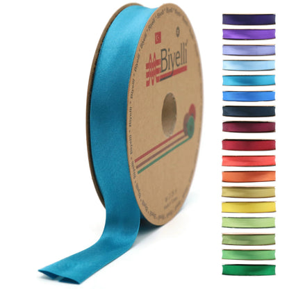 Fold Satin Bias Tape - 99+ Colors - 3/4 Inches Wide - 27 Yards - Fold Satin Binding Bias Ribbon Fabric Piping Bias Binding Tape for Sewing Clothing DIY (23. Coffee) BYS23
