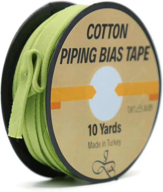 Piping Trim Bias Tape with Cord - 10 Yards - 65+ Colors - 1/2 Inch Decorative Sewing Trim for Upholstery Cushions Home Décor Crafting Clothing - Durable Cotton - Pine Green ID13