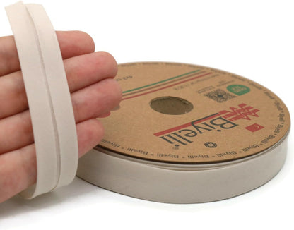 Cotton Fold Bias Tape - 3/4 Inches (20mm) Wide - 27 Yards - 65+ Colors - Single Fold Cotton Fold Bias Binding Tape for Sewing Clothing DIY (56. Sand) D56