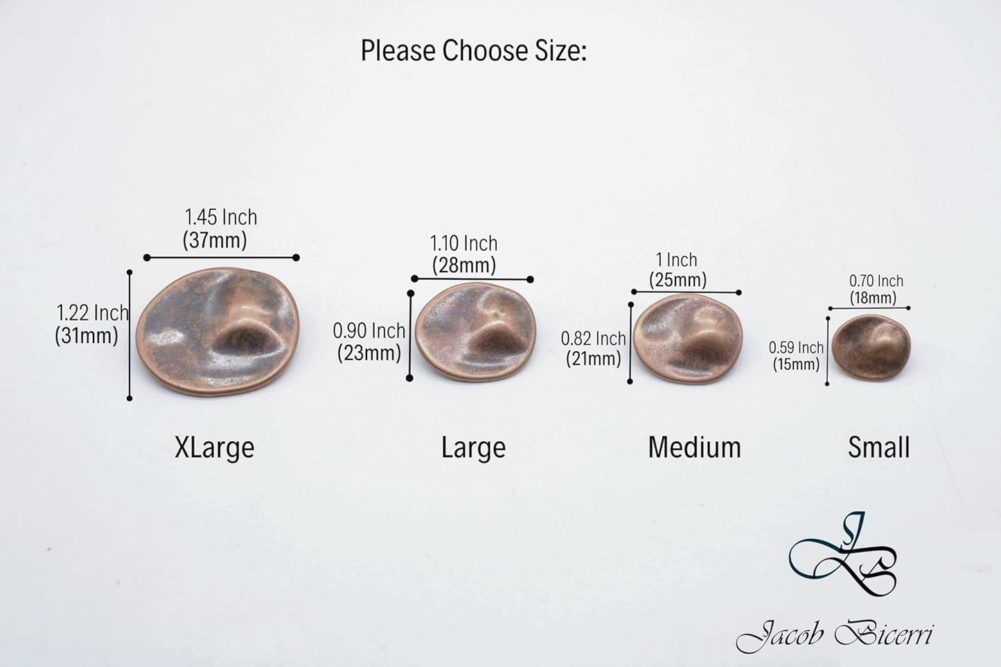 Antique Copper Metal Shank Buttons - 12 Pcs - 4 Size Options - Luxury Wrinkle Round Wave Metal Shank Buttons for Men Women Blazer Coat Uniform Shirt Suit and Jacket Sewing Craft DIY G2283…