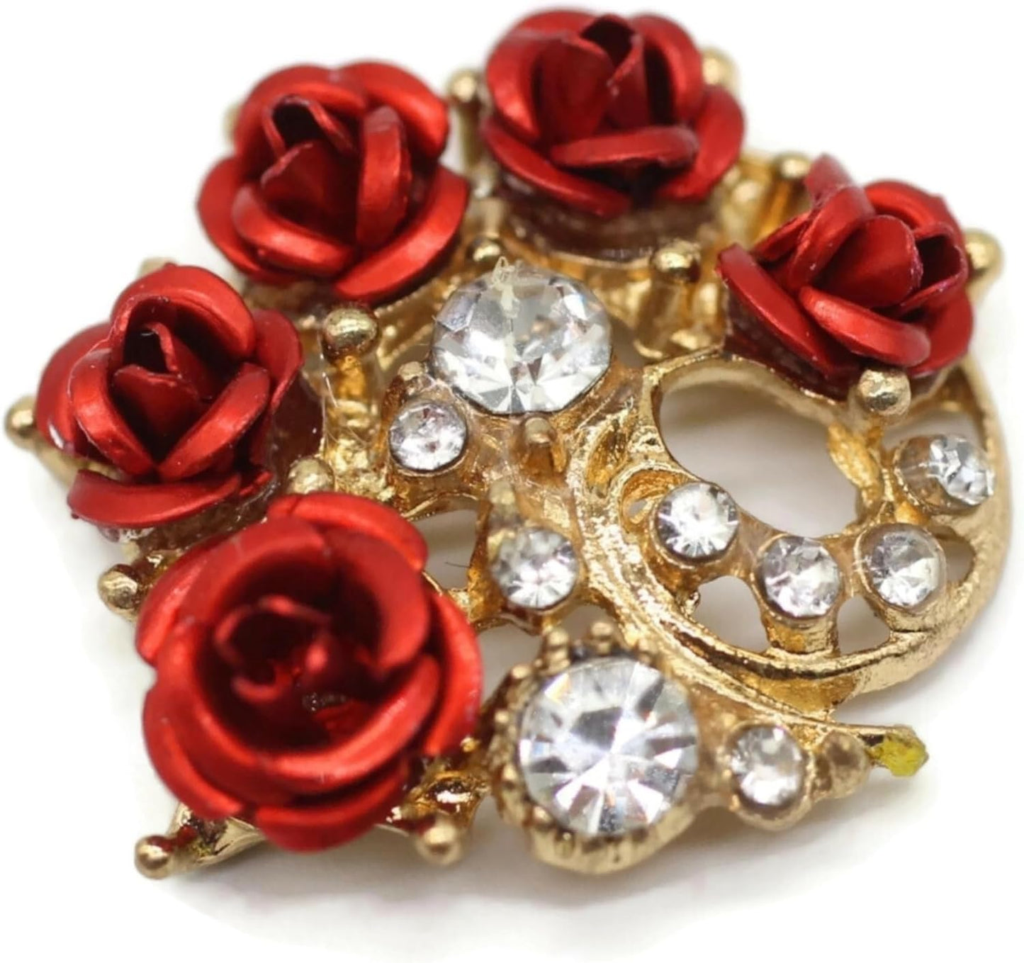 Luxury Rhinestone Rose Floral Gold Metal Shank Buttons - 33 Pcs - Luxury Floral Rhinestone Rose Metal Shank Buttons for Men Women Blazer Coat Uniform Shirt Suit and Jacket Sewing Craft DIY LXFR9342…