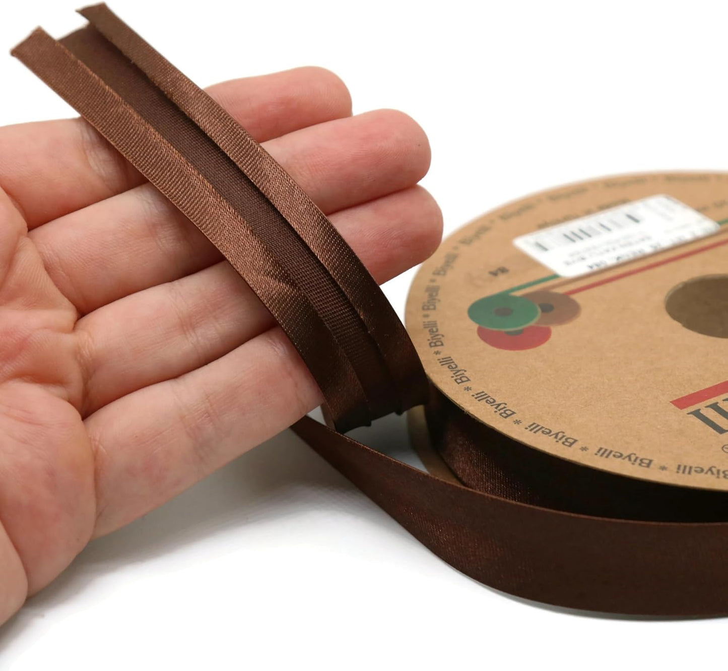 Fold Satin Bias Tape - 99+ Colors - 3/4 Inches Wide - 27 Yards - Fold Satin Binding Bias Ribbon Fabric Piping Bias Binding Tape for Sewing Clothing DIY (84. Dark Brown) BYS84