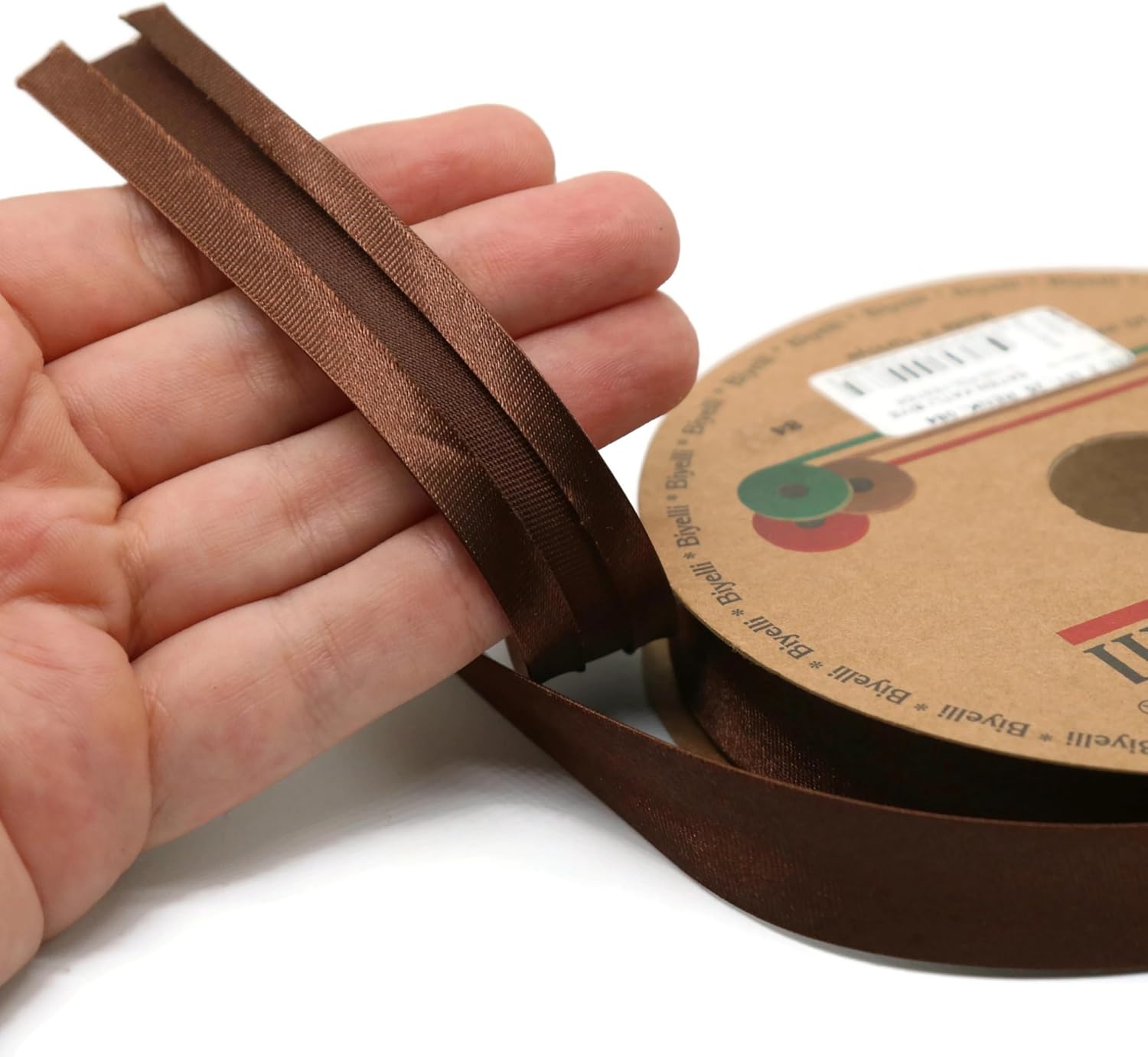 Fold Satin Bias Tape - 99+ Colors - 3/4 Inches Wide - 27 Yards - Fold Satin Binding Bias Ribbon Fabric Piping Bias Binding Tape for Sewing Clothing DIY (84. Dark Brown) BYS84