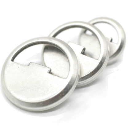 Silver Metal Shank Buttons - 12 Pcs - 3 Size Options - Luxury Flat Round Metal Shank Buttons for Men Women Blazer Coat Uniform Shirt Suit and Jacket Sewing Craft DIY N7001