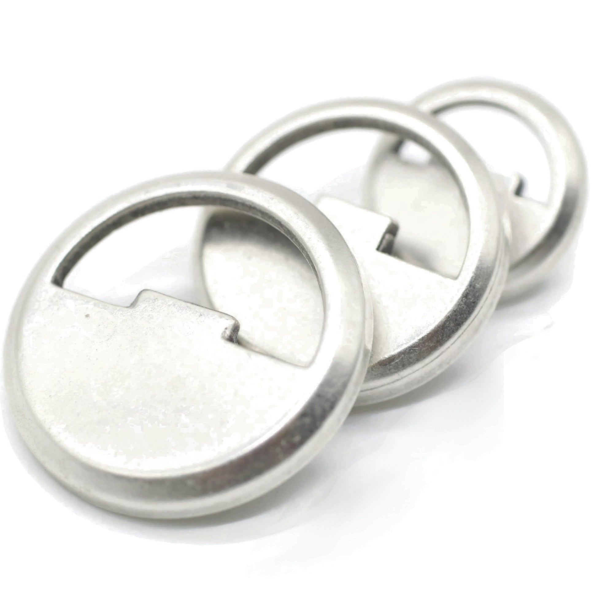 Silver Metal Shank Buttons - 12 Pcs - 3 Size Options - Luxury Flat Round Metal Shank Buttons for Men Women Blazer Coat Uniform Shirt Suit and Jacket Sewing Craft DIY N7001