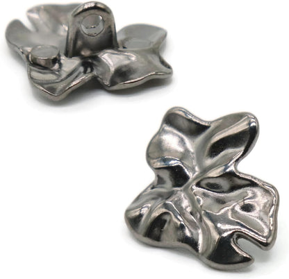 Wrinkle Black Metal Shank Buttons - 12 Pcs - 3 Size Options - Luxury Wave Wrinkle Irregular Wave Metal Shank Buttons for Men Women Blazer Coat Uniform Shirt Suit and Jacket Sewing Craft DIY E0903