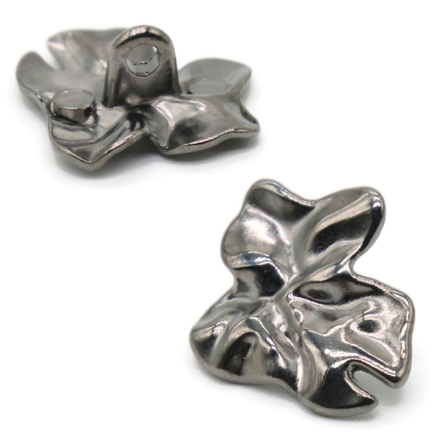 Wrinkle Silver Metal Shank Buttons - 12 Pcs - 3 Size Options - Luxury Wave Wrinkle Irregular Wave Metal Shank Buttons for Men Women Blazer Coat Uniform Shirt Suit and Jacket Sewing Craft DIY E0803