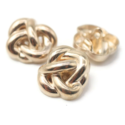 Knot Silver Metal Shank Buttons - 12 Pcs - 4 Size Options - Knot Irregular Metal Shank Buttons for Men Women Blazer Coat Uniform Shirt Suit and Jacket Sewing Craft DIY EM0501