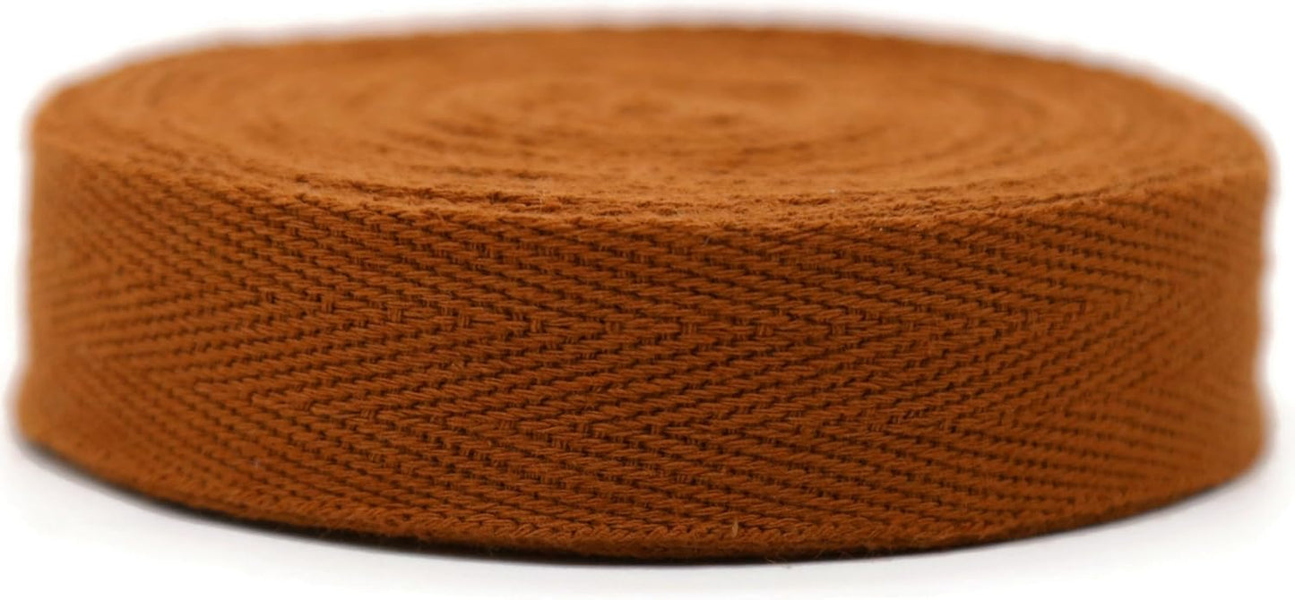 1" & 1.18" & 1.5'' & 2" Cotton Twill Tape - 10 Yards - 50+ Colors -%100 Natural Cotton 1 Inch 1.5 Inch 2 Inch Herringbone Bias Binding Cotton Tape Trim for Sewing Wrapping Craft DIY 10472 (Tawny)…