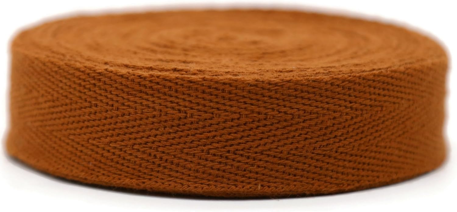 1" & 1.18" & 1.5'' & 2" Cotton Twill Tape - 10 Yards - 50+ Colors -%100 Natural Cotton 1 Inch 1.5 Inch 2 Inch Herringbone Bias Binding Cotton Tape Trim for Sewing Wrapping Craft DIY 10472 (Tawny)…