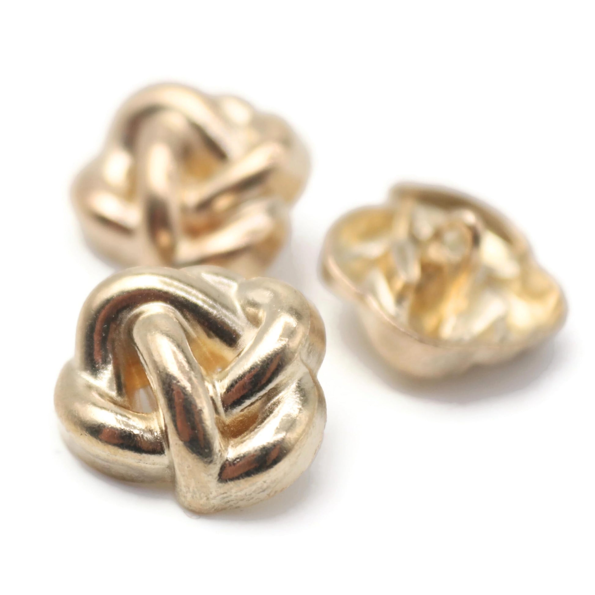 Knot Gold Metal Shank Buttons - 12 Pcs - 4 Size Options - Knot Irregular Metal Shank Buttons for Men Women Blazer Coat Uniform Shirt Suit and Jacket Sewing Craft DIY EM0402