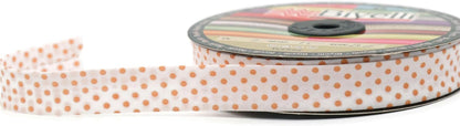 Cotton Fold Bias Binding Tape - 3/4 Inches (20mm) Wide - 27 Yards - Polka Dots Single Fold Cotton Fold Bias Binding Tape for Sewing Clothing DIY Orange B6