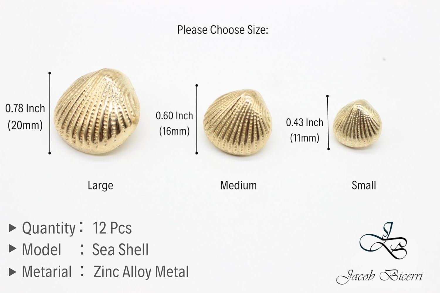 Sea Shell Gold Metal Shank Buttons - 12 Pcs - 3 Size Options - Luxury Sea Shell Metal Shank Buttons for Men Women Blazer Coat Uniform Shirt Suit and Jacket Sewing Craft DIY SHL9831…
