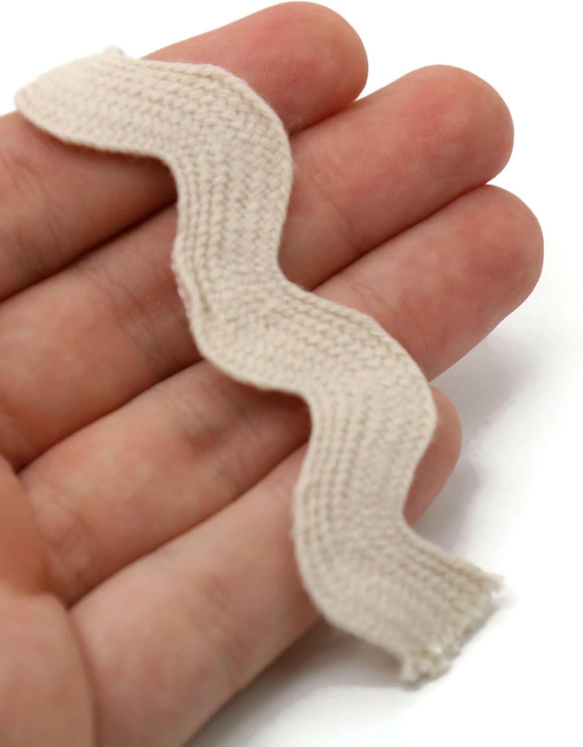 Cotton RIC Rac Trim - 3/4 Inch - 5 Yards - Wave Bending Fringe Lace Ribbon for Sewing Clothes, Gift Wrapping, Home Party Decoration CTR02145