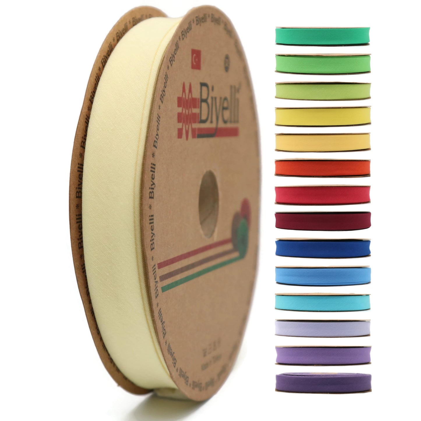 Cotton Fold Bias Tape - 3/4 Inches (20mm) Wide - 27 Yards - 65+ Colors - Single Fold Cotton Fold Bias Binding Tape for Sewing Clothing DIY (30. Tan) D14