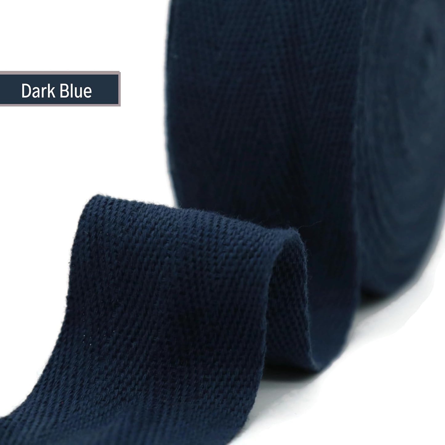100% Natural Cotton Herringbone Bias Binding Tape - 10 Yards - 50+ Colors - 1", "1.5", "2 Inch - Dark Blue
