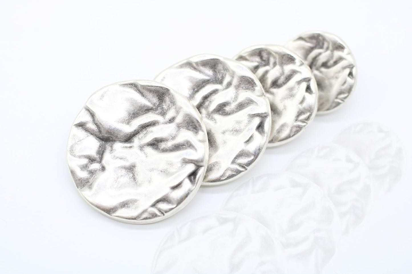 Wrinkle Antique Silver Metal Shank Buttons - 12 Pcs - 4 Size Options - Luxury Wrinkle Round Wave Metal Shank Buttons for Men Women Blazer Coat Uniform Shirt Suit and Jacket Sewing Craft DIY G4263…