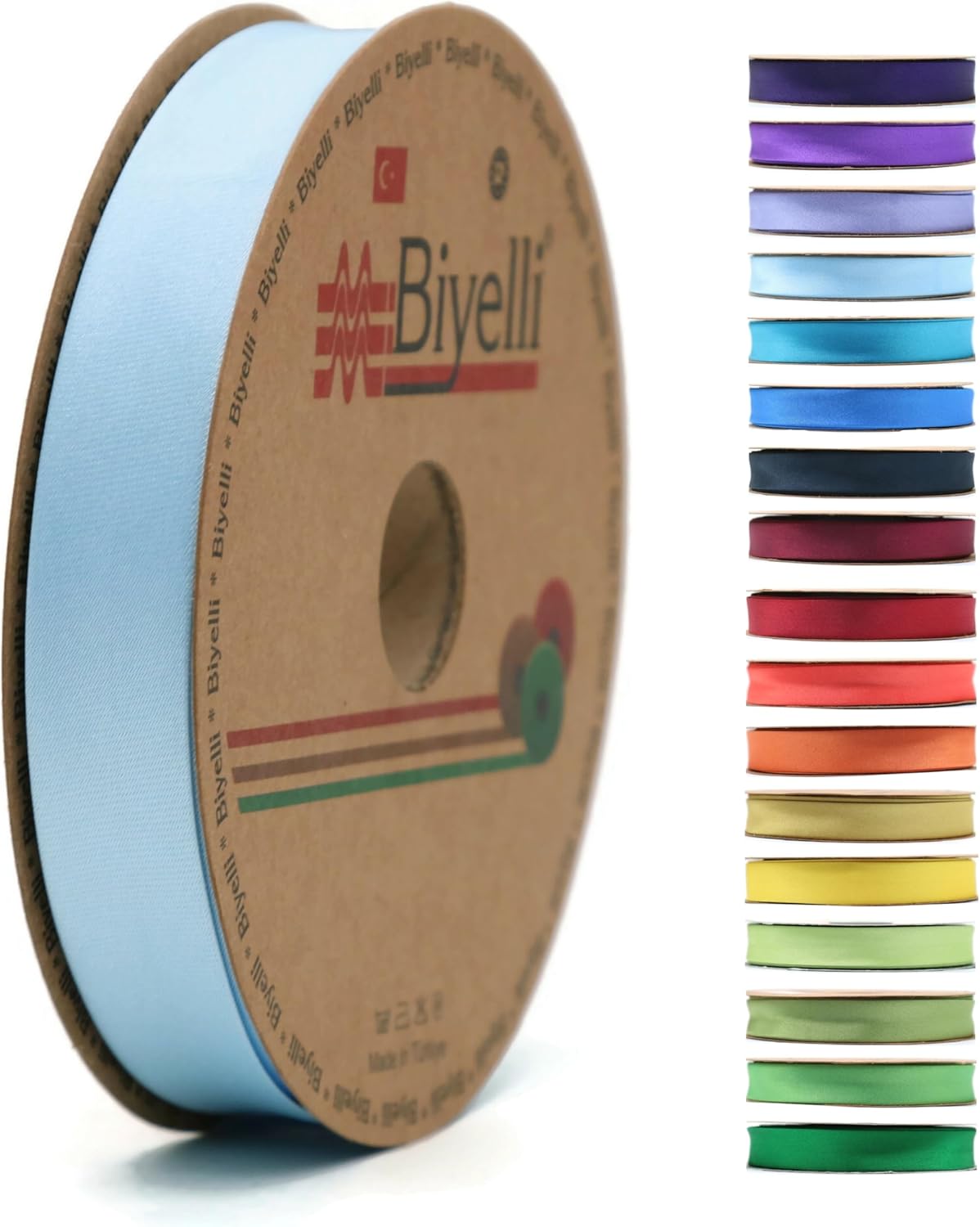 Fold Satin Bias Tape - 99+ Colors - 3/4 Inches Wide - 27 Yards - Fold Satin Binding Bias Ribbon Fabric Piping Bias Binding Tape for Sewing Clothing DIY (11. Baby Blue) BYS04