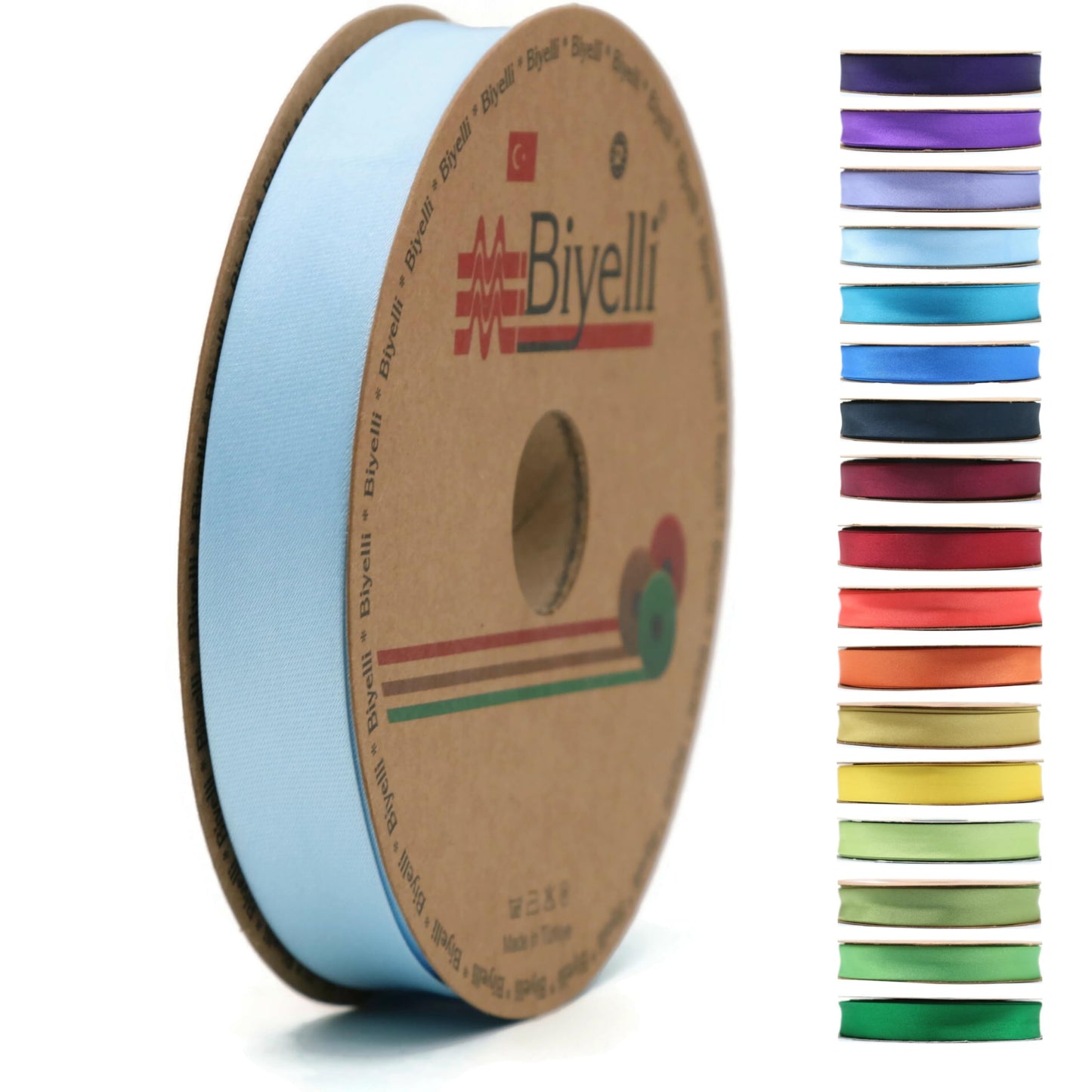 Fold Satin Bias Tape - 99+ Colors - 3/4 Inches Wide - 27 Yards - Fold Satin Binding Bias Ribbon Fabric Piping Bias Binding Tape for Sewing Clothing DIY (11. Baby Blue) BYS04