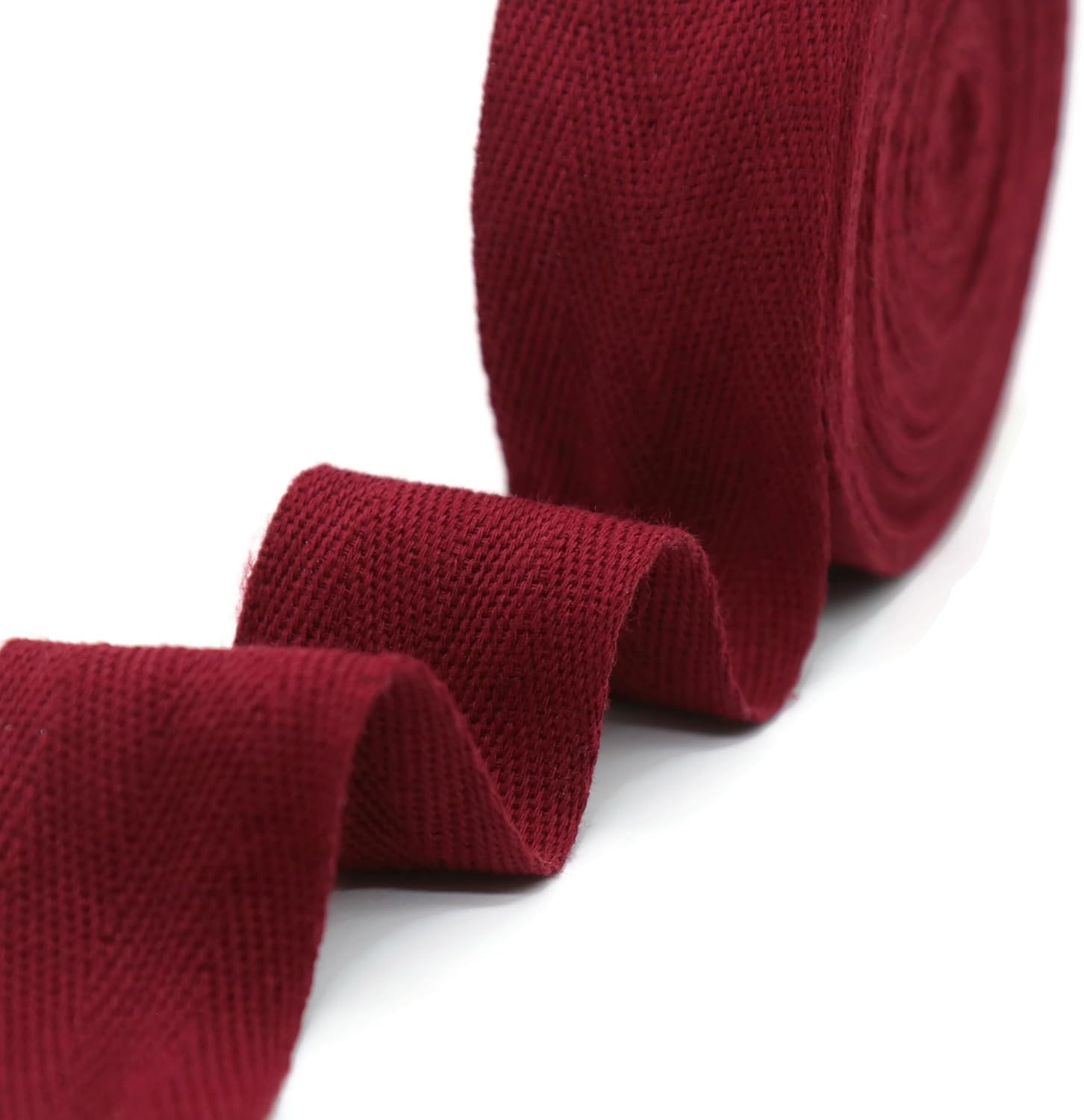 2" & 1.5" & 1.18'' & 1" Cotton Twill Tape - 10 Yards - 50+ Colors -%100 Natural Cotton 1 Inch 1.5 Inch 2 Inch Herringbone Bias Binding Cotton Tape Trim for Sewing Wrapping Craft DIY 10184 (Burgundy)…