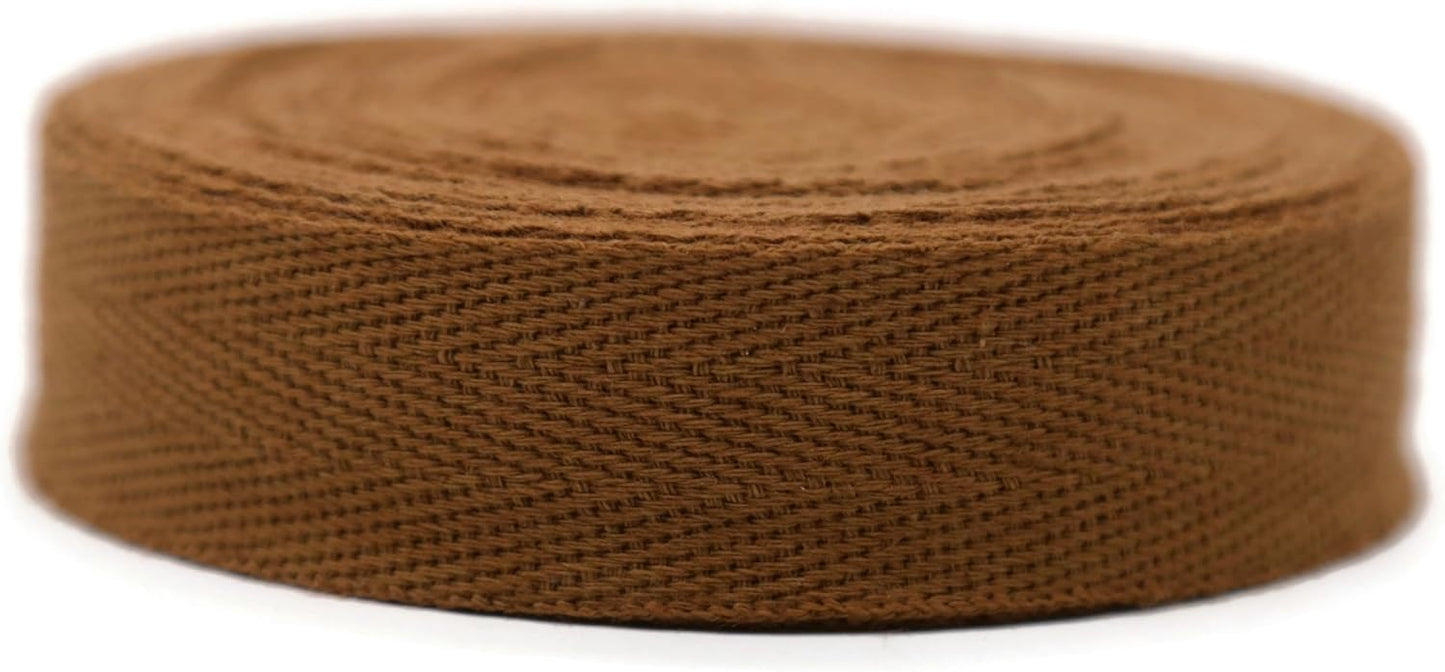 1" & 1.18" & 1.5'' & 2" Cotton Twill Tape - 10 Yards - 50+ Colors -%100 Natural Cotton 1 Inch 1.5 Inch 2 Inch Herringbone Bias Binding Cotton Tape Trim for Sewing Wrapping Craft DIY 10462 (Caramel)…