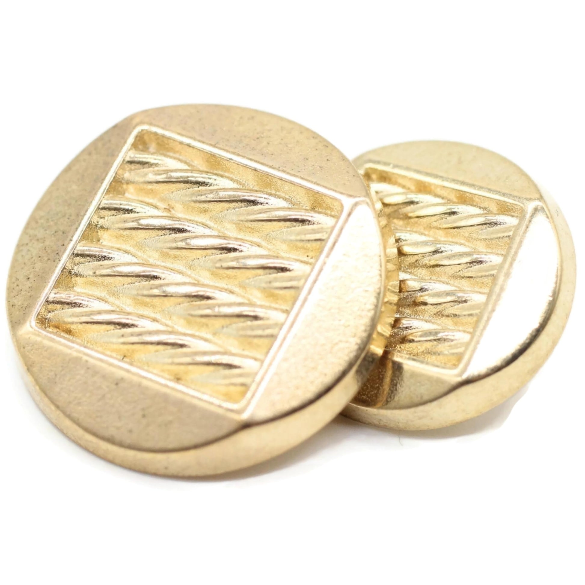 Gold Metal Shank Buttons - 12 Pcs - 2 Size Options - Luxury Chain Round Metal Shank Buttons for Men Women Blazer Coat Uniform Shirt Suit and Jacket Sewing Craft DIY N1002