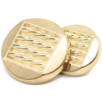 Gold Metal Shank Buttons - 12 Pcs - 2 Size Options - Luxury Chain Round Metal Shank Buttons for Men Women Blazer Coat Uniform Shirt Suit and Jacket Sewing Craft DIY N1002