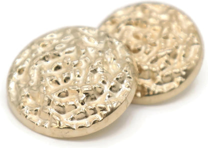 Wrinkle Gold Metal Shank Buttons - 12 Pcs - 2 Size Options - Luxury Wave Wrinkle Round Metal Shank Buttons for Men Women Blazer Coat Uniform Shirt Suit and Jacket Sewing Craft DIY N16202