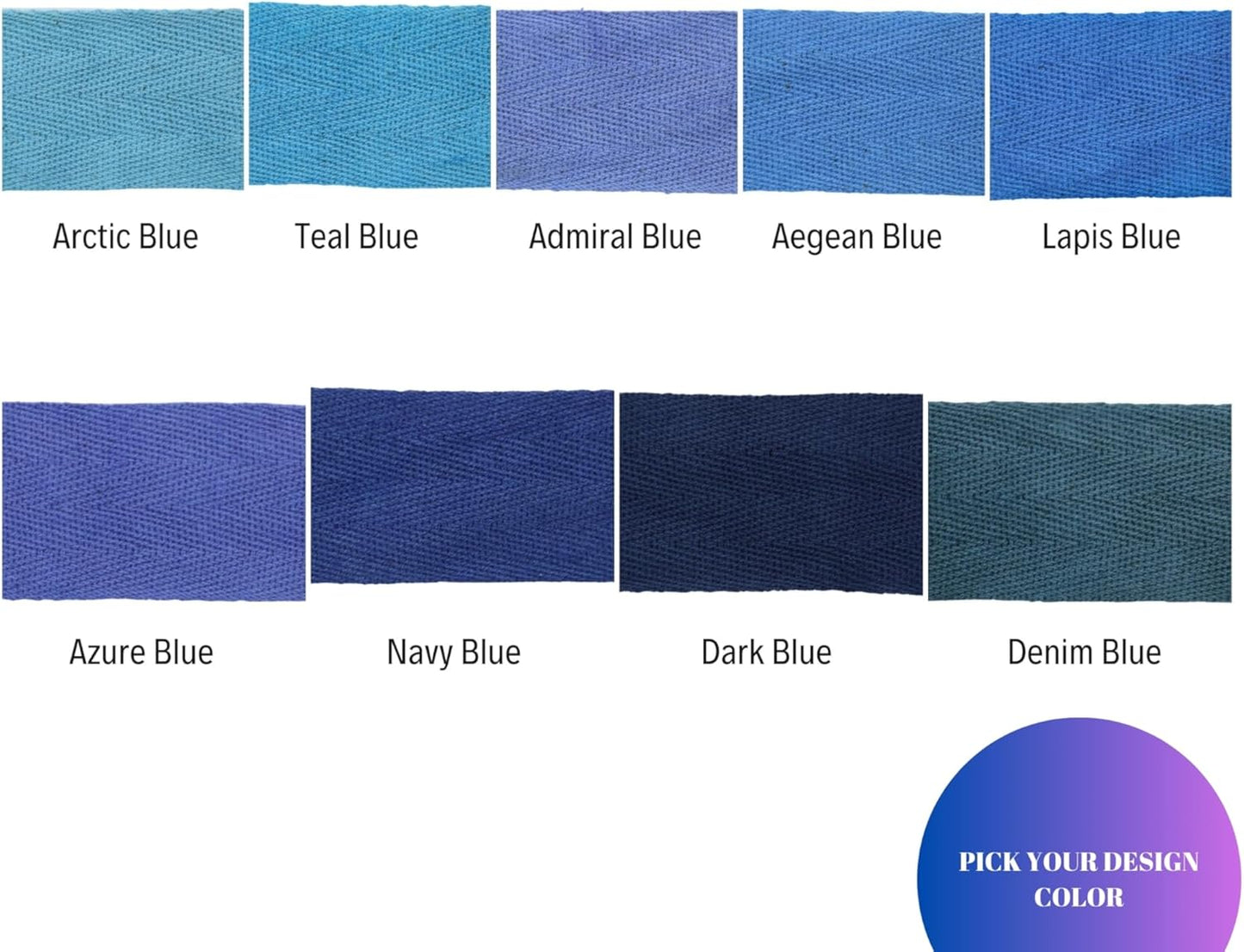 1" & 1.18" & 1.5'' & 2" Cotton Twill Tape - 10 Yards - 50+ Colors -%100 Cotton 1 Inch 1.5 Inch 2 Inch Herringbone Bias Binding Cotton Tape Trim for Sewing Wrapping Craft DIY 10382 (Admiral Blue)…