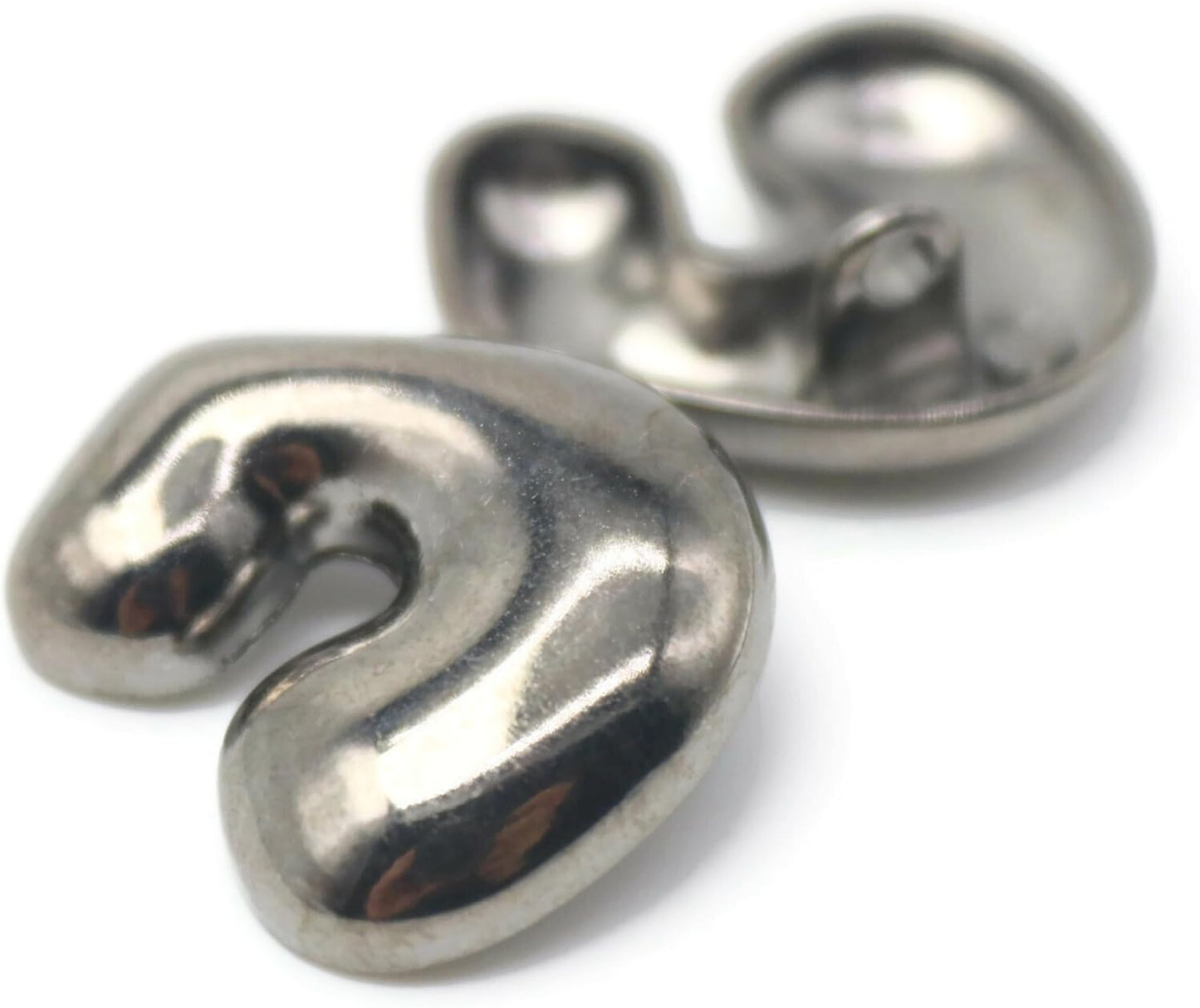 Black Metal Shank Buttons - 12 Pcs - 4 Size Options - Twinkle Oval Irregular Metal Shank Buttons Black for Men Women Blazer Coat Uniform Shirt Suit and Jacket Sewing Craft DIY EM0804