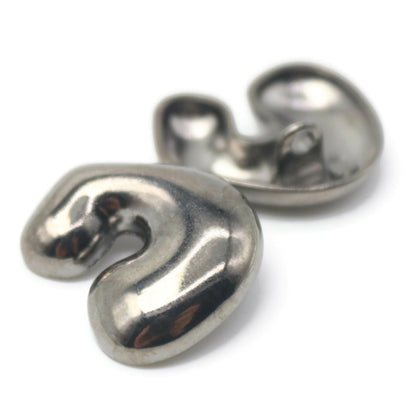 Silver Metal Shank Buttons - 12 Pcs - 4 Size Options - Twinkle Oval Irregular Metal Shank Buttons Silver for Men Women Blazer Coat Uniform Shirt Suit and Jacket Sewing Craft DIY EM0701