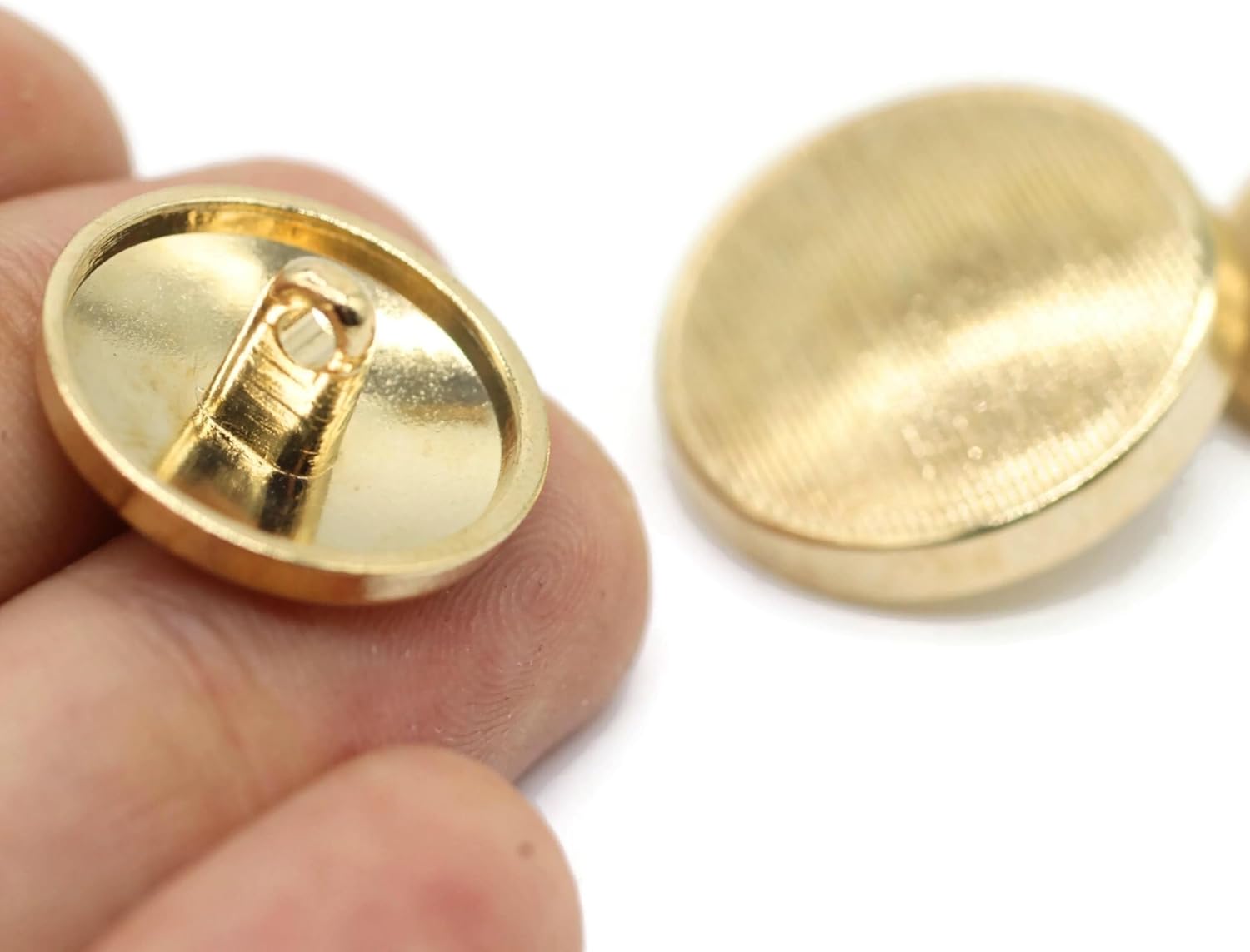 Gold Metal Shank Buttons - 12 Pcs - 3 Size Options - Striped Flat Round Metal Shank Buttons for Men Women Blazer Coat Uniform Shirt Suit and Jacket Sewing Craft DIY N5202