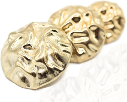 Wrinkle Gold Metal Shank Buttons - 12 Pcs - 3 Size Options - Luxury Wrinkle Round Wave Metal Shank Buttons for Men Women Blazer Coat Uniform Shirt Suit and Jacket Sewing Craft DIY WR9231…
