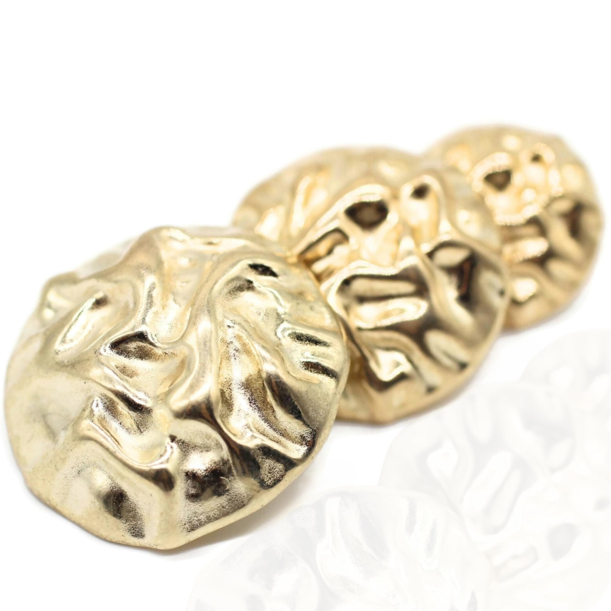 Wrinkle Gold Metal Shank Buttons - 12 Pcs - 3 Size Options - Luxury Wrinkle Round Wave Metal Shank Buttons for Men Women Blazer Coat Uniform Shirt Suit and Jacket Sewing Craft DIY WR9231…