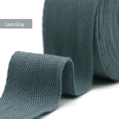 2" & 1.5" & 1.18'' & 1" Cotton Twill Tape - 10 Yards - 50+ Colors -%100 Natural Cotton 1 Inch 1.5 Inch 2 Inch Herringbone Bias Binding Cotton Tape Trim for Sewing Wrapping Craft DIY 10554 (LavaGray)…