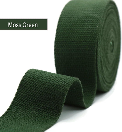 Cotton Webbing 2" & 1.5'' & 1" - 5 Yards - 50+ Colors -%100 Natural Cotton - Turkish Woven - Heavy Duty 1 Inch 1.5 Inch 2 Inch Canvas Webbing for Sewing Straps Bags Climbing Indoors Craft DIY 11325…