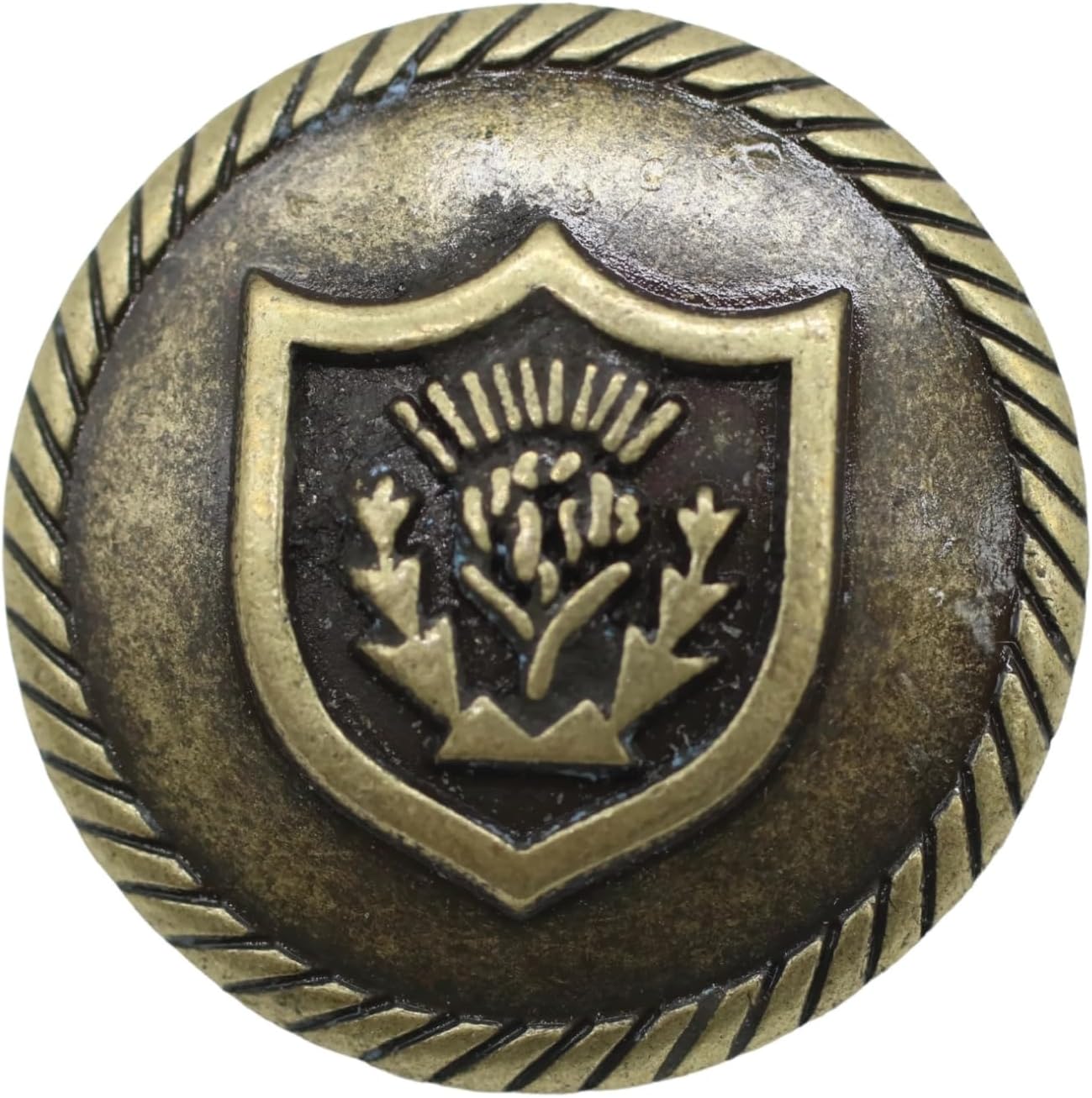 Bronze Metal Shank Buttons - 12 Pcs - 3 Size Options - Floral Round Metal Shank Buttons for Men Women Blazer Coat Uniform Shirt Suit and Jacket Sewing Craft DIY N18803