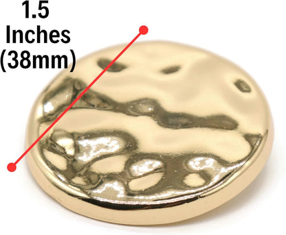 Wrinkle Gold Metal Shank Buttons - 6 Pcs - Luxury Wave Wrinkle Round Metal Shank Buttons for Men Women Blazer Coat Uniform Shirt Suit and Jacket Sewing Craft DIY E0601